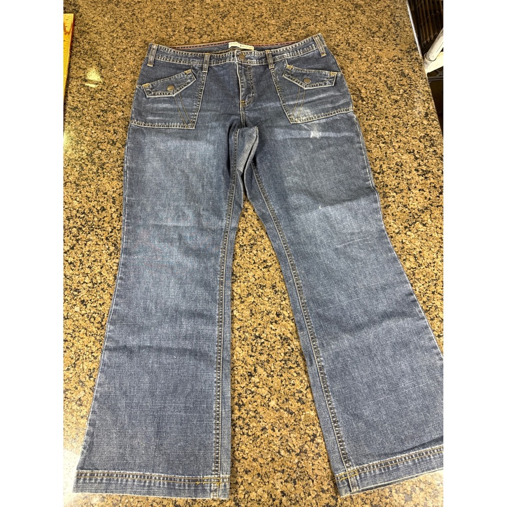 Tommy Hilfiger Womens 12S Flare Leg Jeans Medium Wash Blue Cotton 4 Pocket Y2K